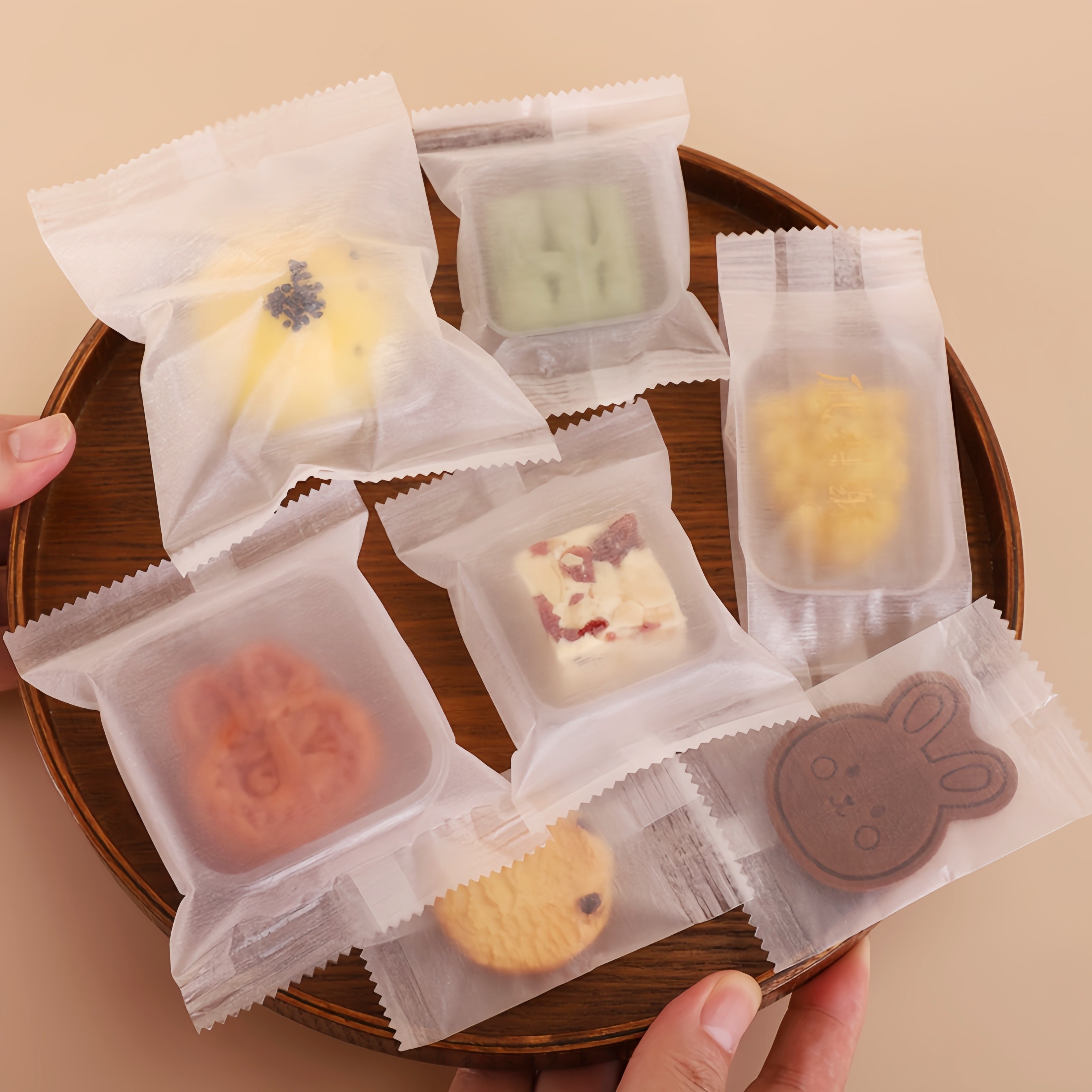 高品质白色棉纱纸拉丝纯色手工月饼绿豆糕雪花酥蛋黄酥密封包装袋