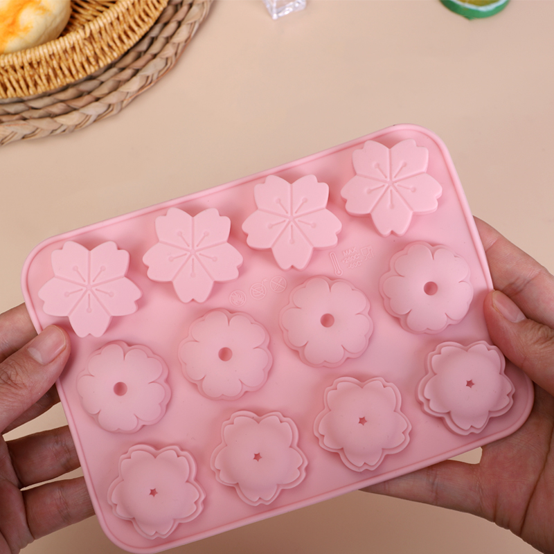 DIY樱花小花手工巧克力QQ糖牛奶糖冰块模具卡通儿童食品级硅胶