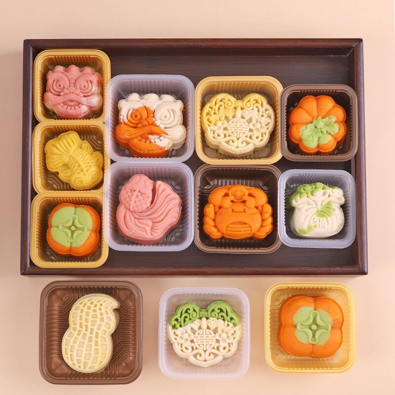 2025国潮醒狮如意南瓜广式流心手压月饼模具迷你小号绿豆糕点磨具