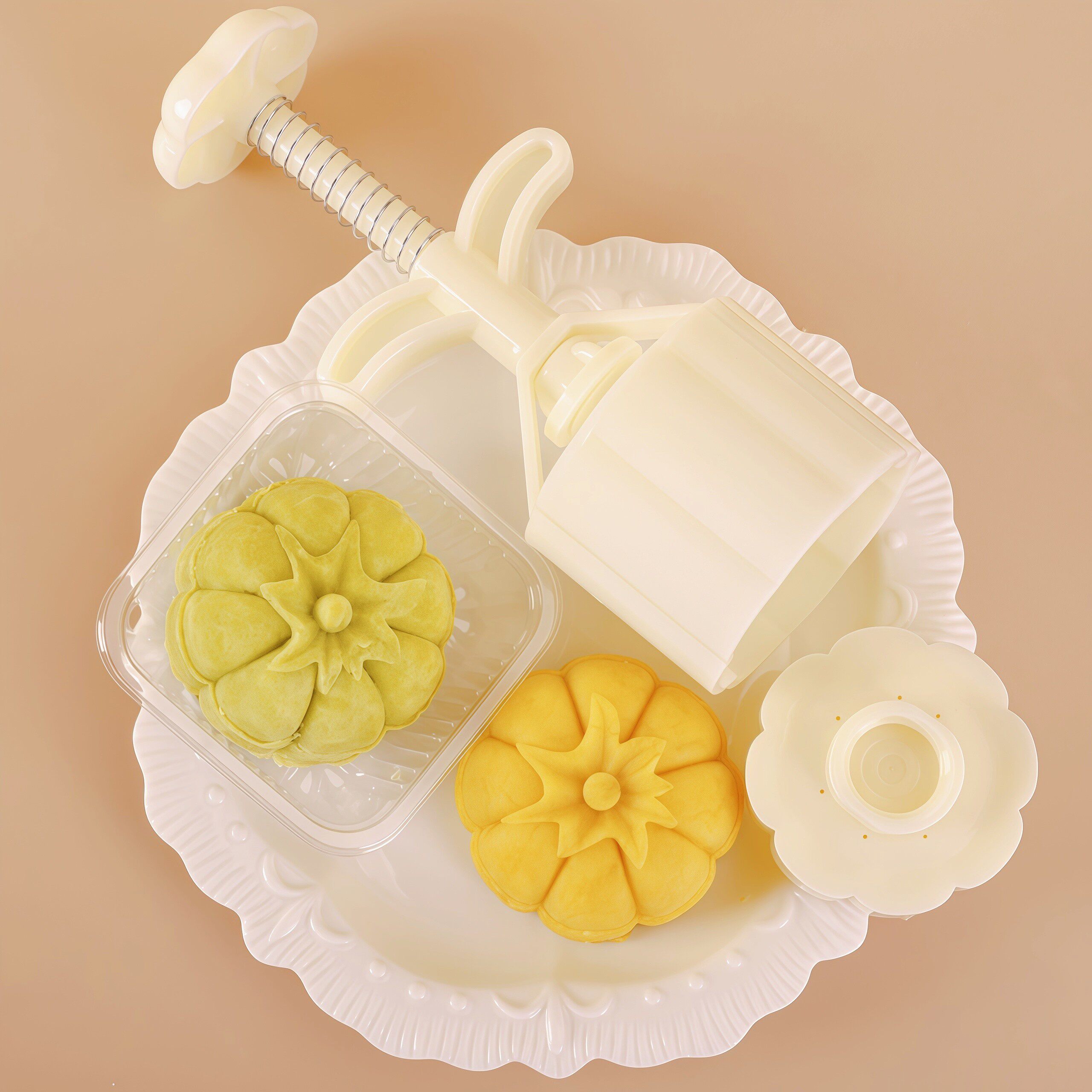 50g75g立体南瓜广式冰皮水果手压月饼模具DIY亲子烘焙绿豆糕点模