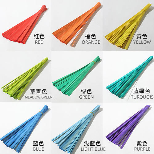 竹编扇子材料竹篾diy彩色竹片竹条编织工具包儿童手工制作蒲扇