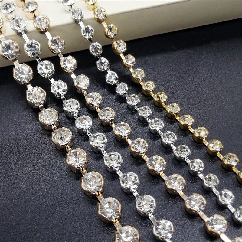 防勾水钻链单排元爪链手缝玻璃抓钻链 服装礼服鞋帽DIY辅料鞋配件