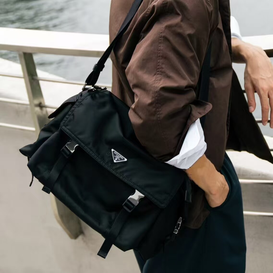 男包帆布包包手提包大容量通勤托特包尼龙布简约百搭单肩斜挎包潮