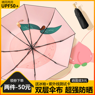 BANANAUPINK双层黑胶防晒伞超强防紫外线遮阳伞太阳伞女焦晴雨两
