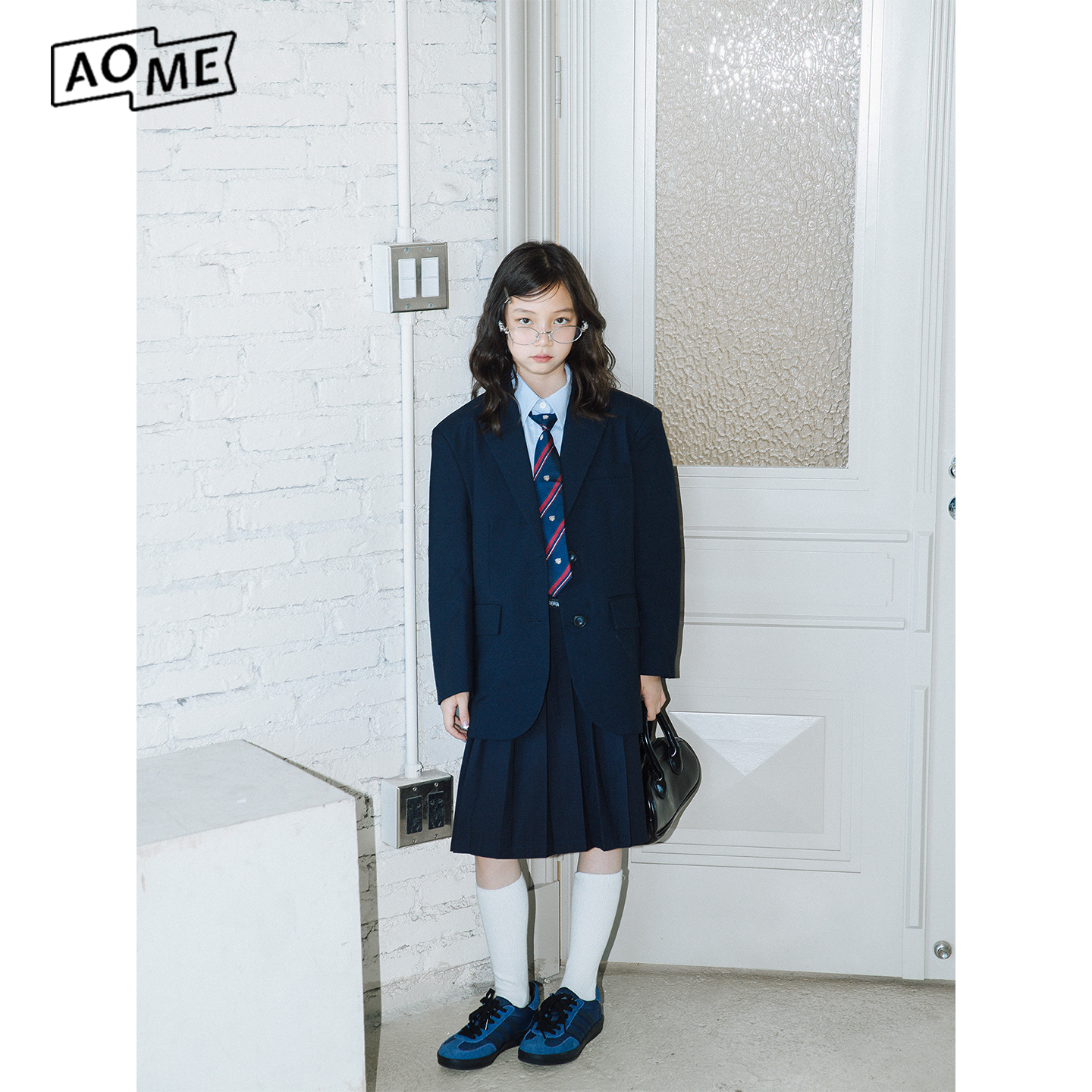凹末Appleofmyeye中大童套装2025新款学院风JK制服西装外套百褶裙