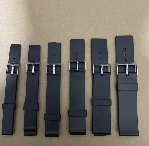 手表配件 手表硅胶皮带表带 柔软舒适硅胶带表带 黑色针扣 多尺寸