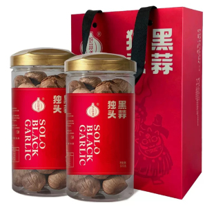 好蒜道独头黑蒜500克黑大蒜发酵大蒜出口级蒜徐州邳州特产礼盒装