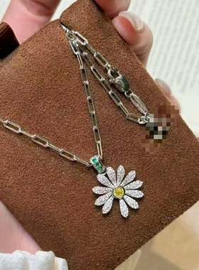 法式复中古意大利小雏菊S925纯银项链轻奢小众高端级设计感锁骨颈