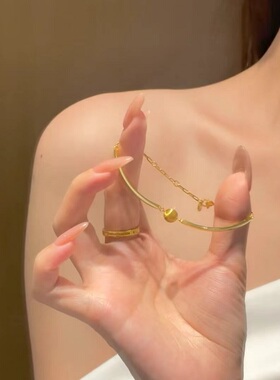 S925纯银手链复中古风猫眼镭射珠轻奢高端小众级设计感百搭精致潮