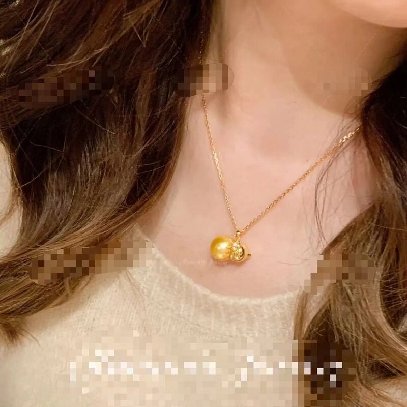 S925纯银项链珍珠葫芦轻奢高端小众级设计感精致气质百搭锁骨颈链