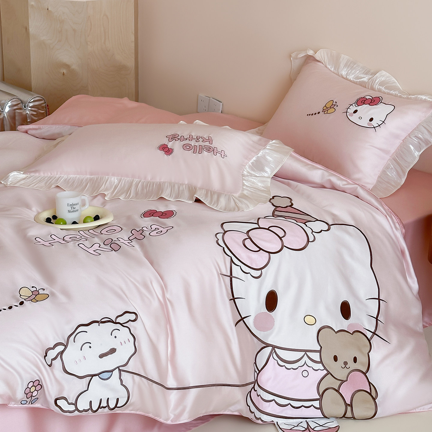 【富山草莓】夏季少女心可爱Hello Kitty天丝四件套凉感冰丝床品