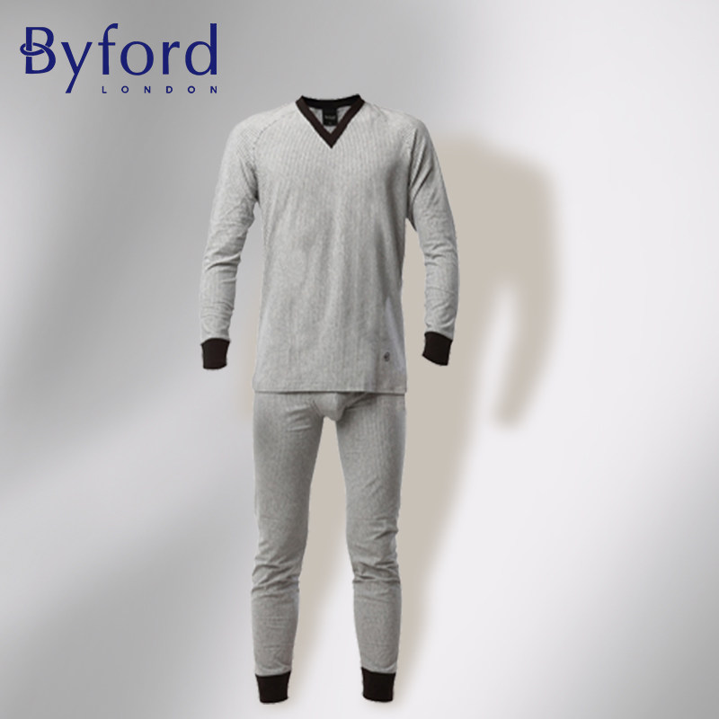 Byford/百富男士保暖内衣套装棉质舒适秋衣秋裤套装男YMW7626