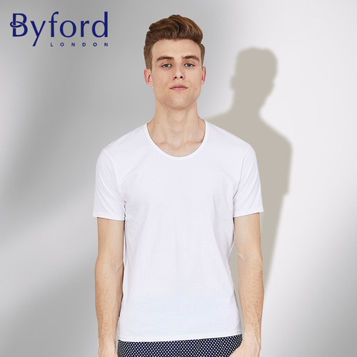 byford百富男士打底衫棉弹短袖