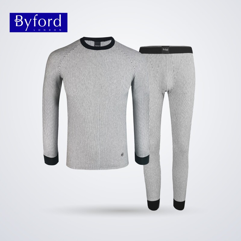 BYFORD/百富棉质男士保暖内衣套装秋冬秋衣秋裤男MW7623