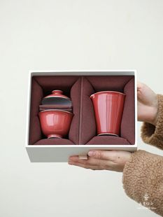 无尽灯斋| 春季套组 · 宣德红釉盖碗 · 公杯