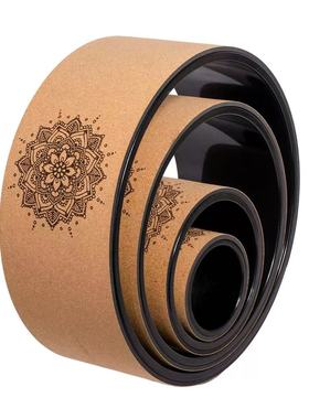 软木纹瑜伽轮后弯滚背瑜珈按摩轮辅助轮普拉提达摩轮开背轮4件套