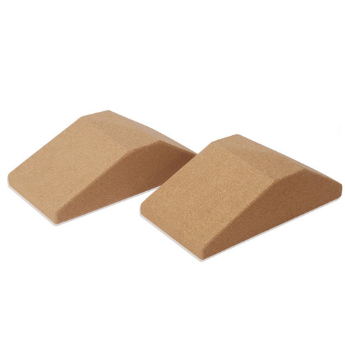 私教瑜伽软木砖深蹲楔形块健身举重小腿拉伸脚跟抬高坡道一对装