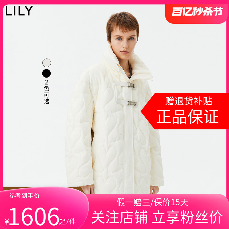 【专柜甄选】LILY2024春新款女装鹅绒立领香风羽绒服外套小个子女