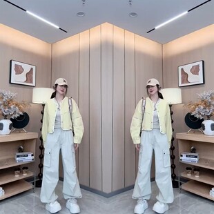 小众时髦加厚款两面穿圆领夹克2026早春新款简约时尚百搭短外套女