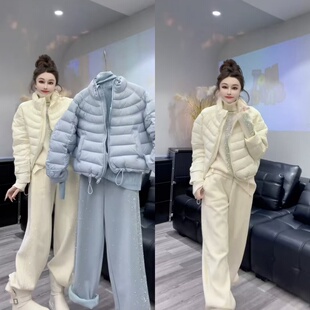 韩版糖果色立领排骨风棉服外套秋冬新款休闲百搭减龄压格简约上衣