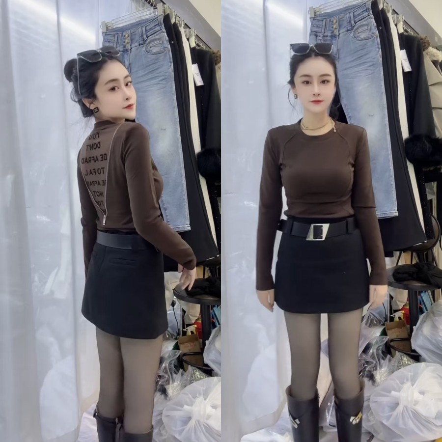 女人味字母美背修身打底T恤显瘦