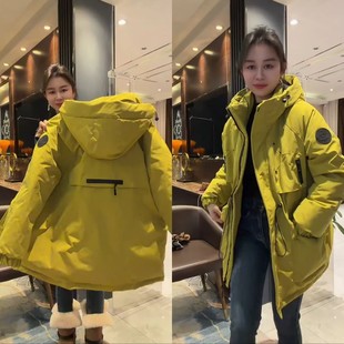 派克服抽腰显瘦加厚冲锋衣女 新款 工装 风大兜连帽彩色棉服2025冬季