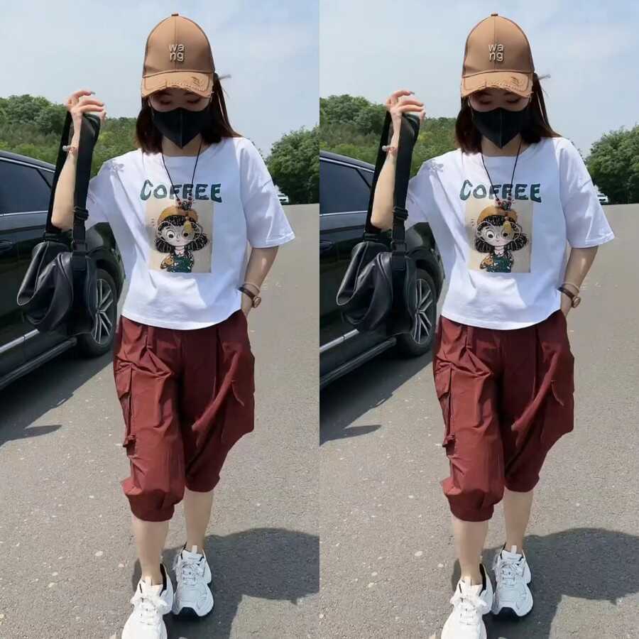 百搭休闲双口袋宽松工装速干裤