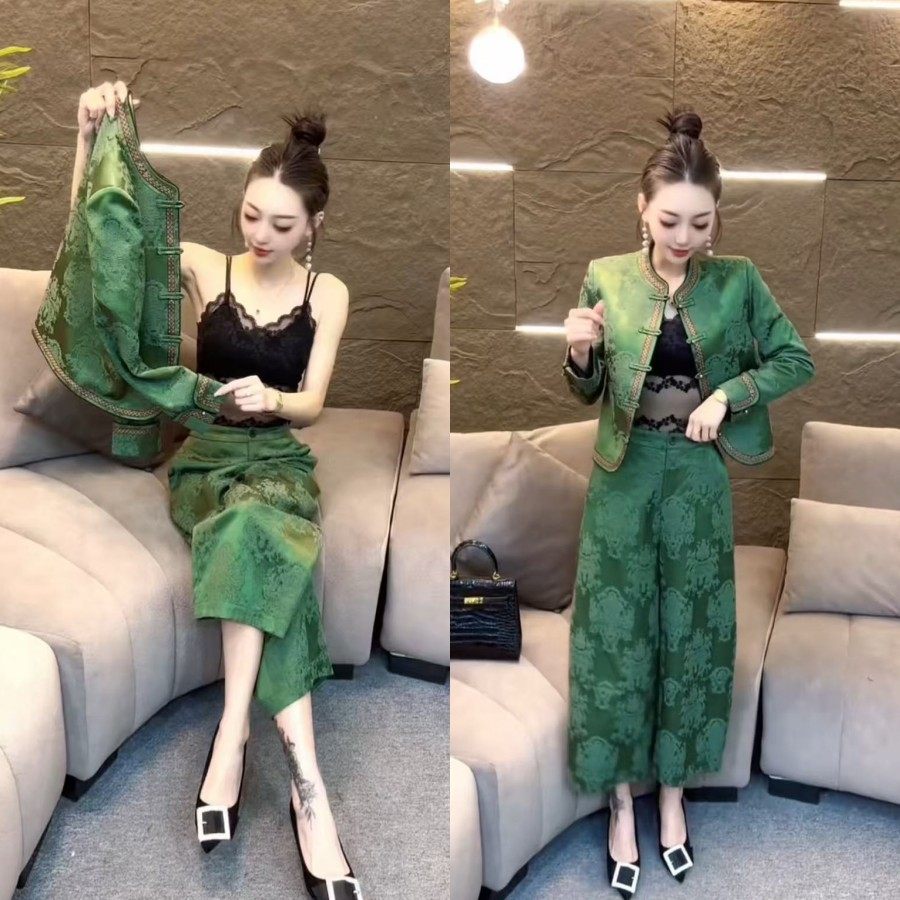 国风正肩盘扣外套阔腿裤两件套2026新款气质新中式复古高档套装女,女装/女士精品,时尚套装,淘宝优惠券,粉丝福利购,淘宝优惠卷