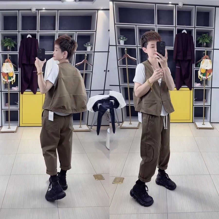 欧货个性休闲明线马甲哈伦裤套装2025秋季新款时尚潮牌百搭两件套,女装/女士精品,休闲运动套装,淘宝优惠券,粉丝福利购,淘宝优惠卷