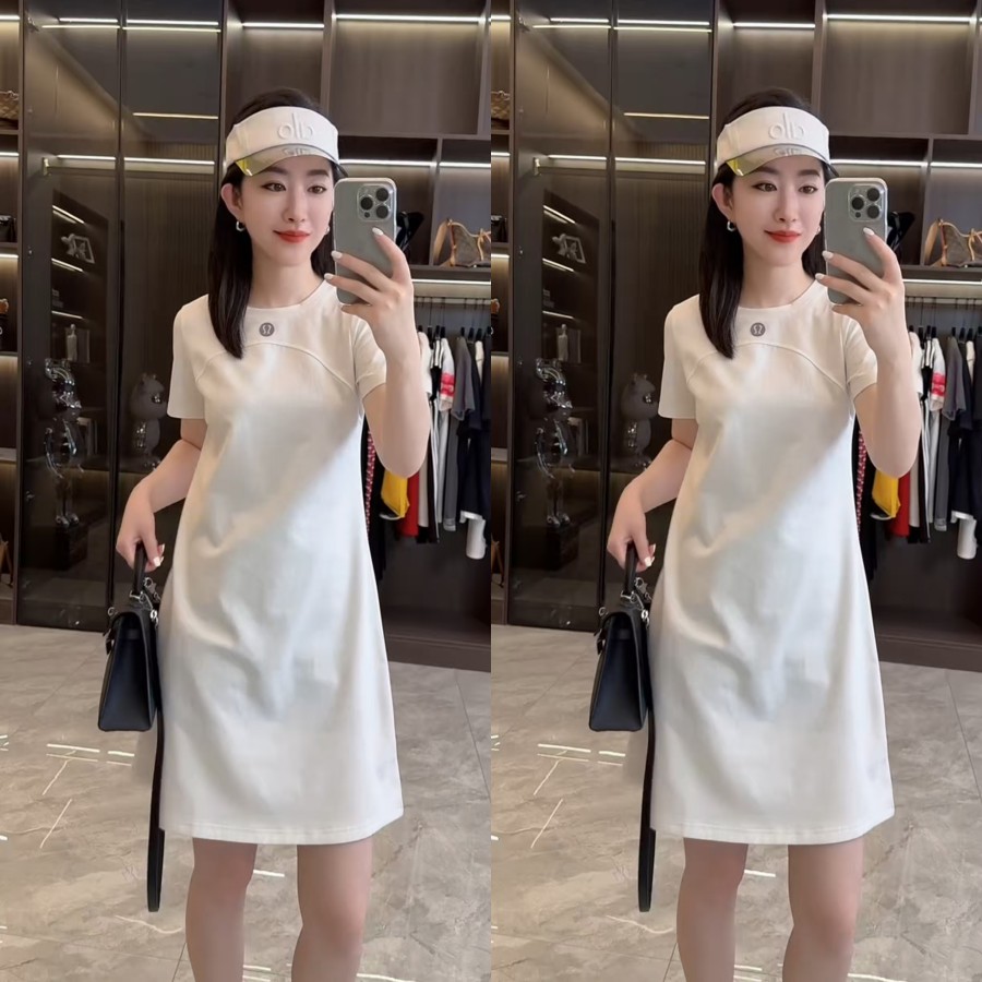 欧货小标休闲连衣裙简约运动裙夏