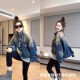 欧货时髦晕染牛仔面夹棉薄棉外套2026早春新款 潮女 百搭款 个性 时尚