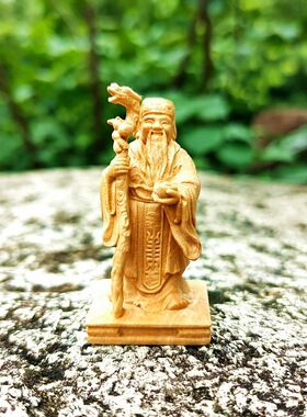 福德正神土地公手工木雕摆件