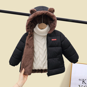 反季 清仓儿童两面穿棉衣加绒加厚男童棉袄女童羽绒棉服宝宝外套冬