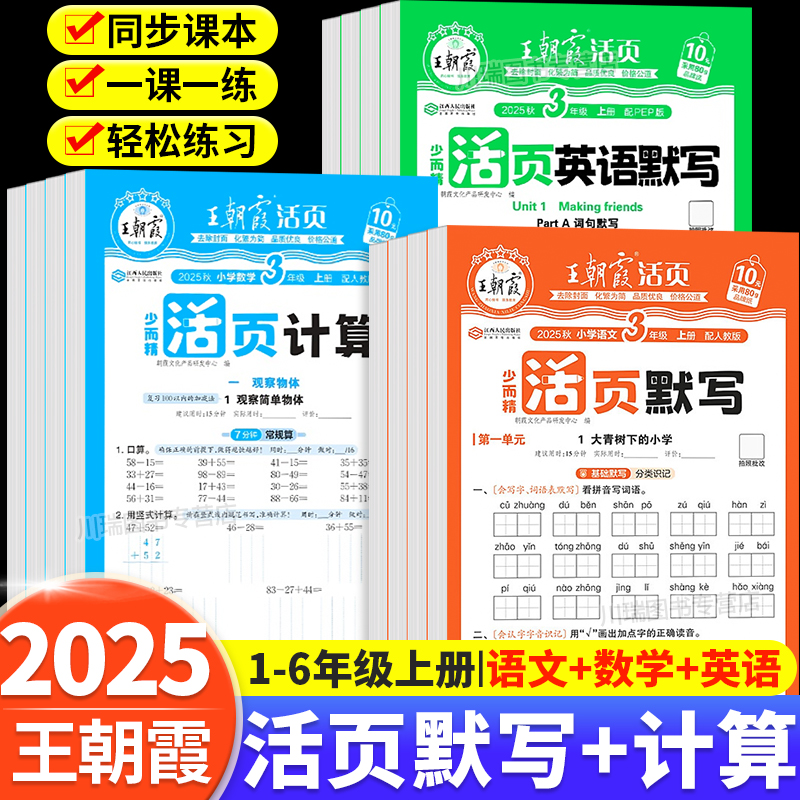 2025新王朝霞活页默写计算天天练
