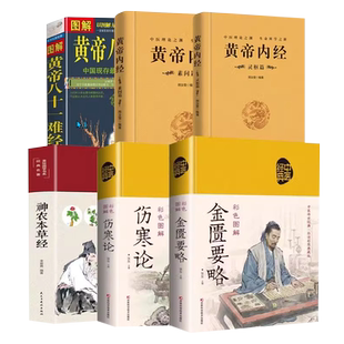 中医四大名著正版原著全套六册伤寒论黄帝内经神农本草经金匮要略黄帝八十一难经白话文处方配方医学类基础理论大全中医养生入门书