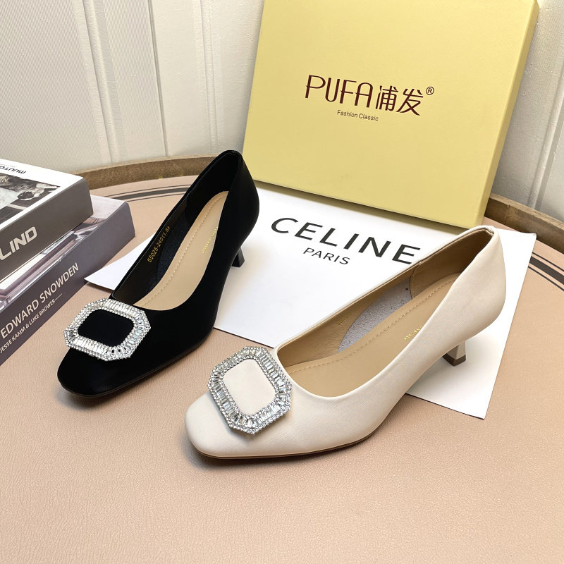 浦发高跟鞋女气质高级不累脚2025秋季新款方头日常百搭法式女单鞋