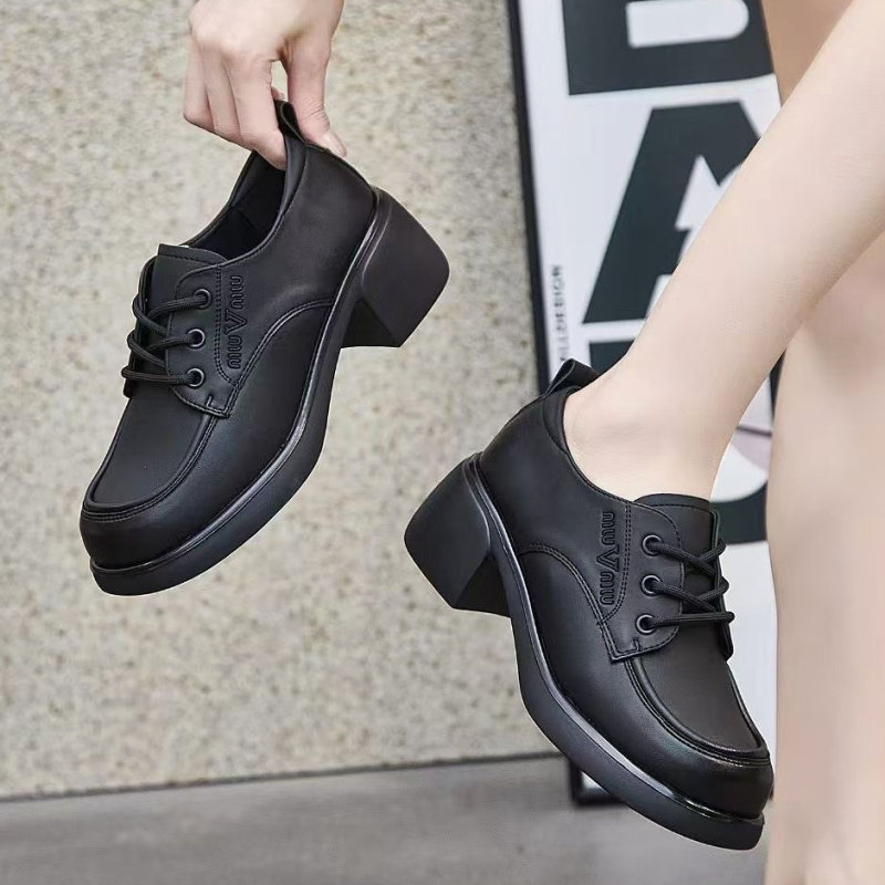 欧仕丰2025秋新款乐福鞋女中跟圆头深口单鞋系带英伦风女鞋97031,女鞋,乐福鞋（豆豆鞋）,淘宝优惠券,粉丝福利购,淘宝优惠卷