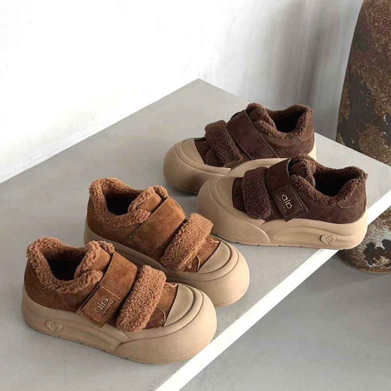 高鹏2025冬季新款真皮保暖棉鞋女