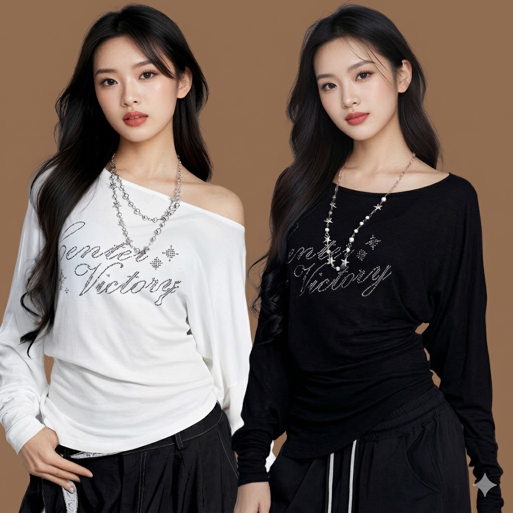 广场舞露肩上衣女 长袖烫钻 中老年运动健身跳舞服 团队演出服装