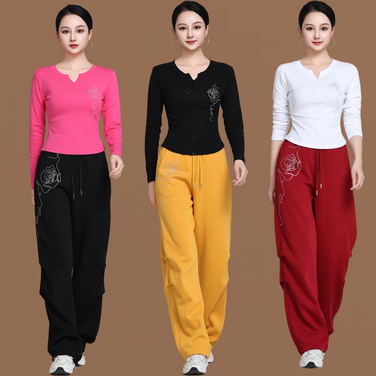 广场舞套装女春秋鬼步舞服装中老年妈妈跳舞衣服显瘦宽松运动套装