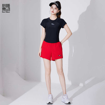 广场舞速干运动健身操团体跳操服夏季短袖短裤跳操服套装大码女
