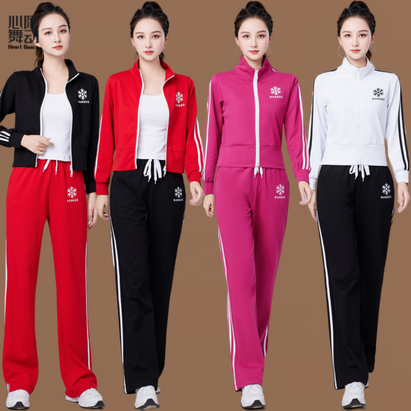 鬼步舞立领双头拉链健身跳舞套装