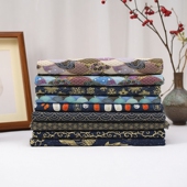 烫金祥云海浪印花日式 饰拍照背景桌布门帘便当包纯棉布料 和风服装