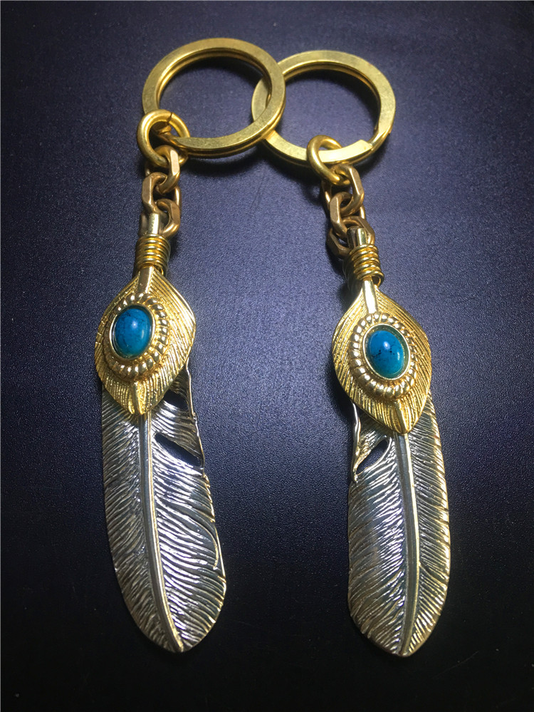 白铜镶嵌黄铜高桥风格羽毛钥匙扣纯铜羽毛挂坠箱包衣帽拉锁装饰件在类目 服饰配件/皮带/帽子/围巾, 鞋包/皮带配件, 包配件, 钥匙扣中 - 来自Buy2taobao.com提供专业的淘宝代购服务