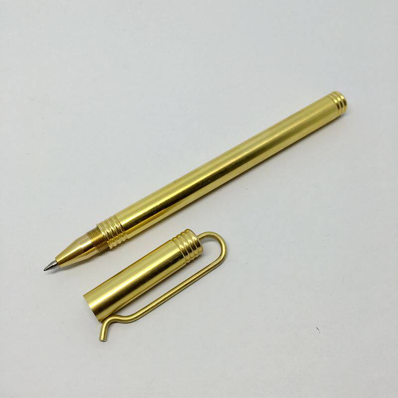 纯铜笔夹金箍棒黄铜中性笔签字笔