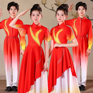 儿童大合唱演出服爱国主题演讲中小学生红歌朗诵比赛表演服男女童