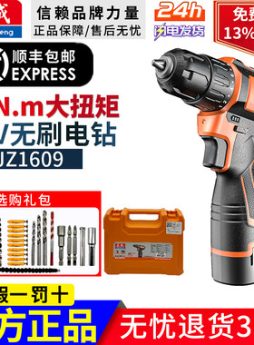 东成16V无刷锂电变速手电钻