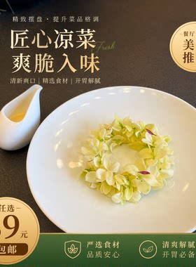 新鲜蔬菜雪莲心白冰草天山雪莲心酒店西餐摆盘装饰搅拌菜点缀花草