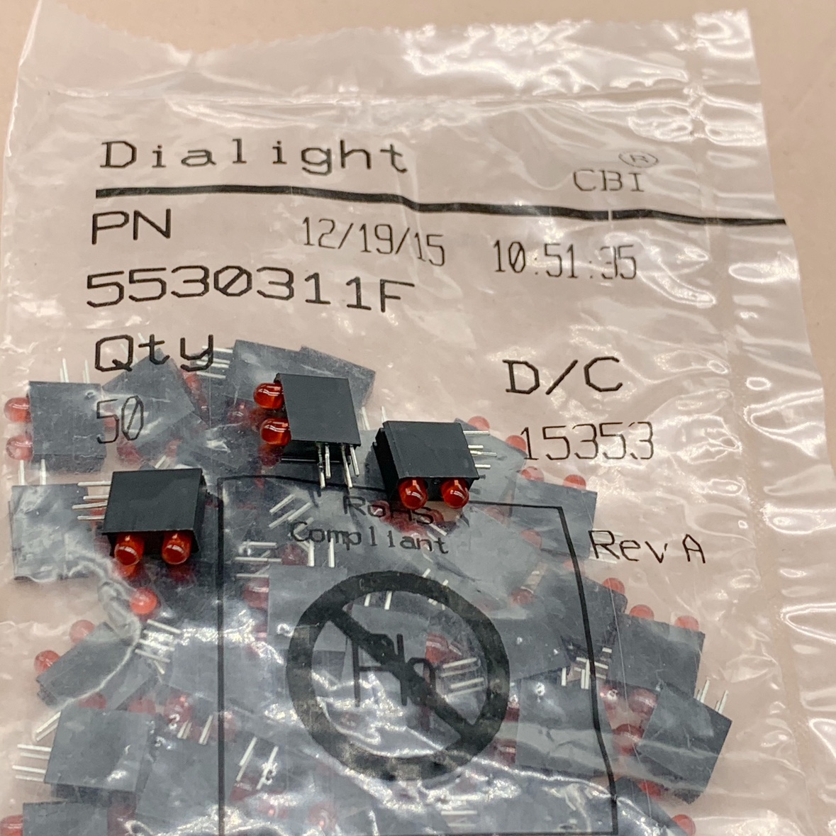 原装553-0311F 0322 0333 5530311F红色LED电路板指示器绿 黄发光