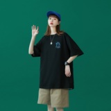 A331-T121-特P20中性风宽松圆领印花T恤，男装T恤，电商C409
